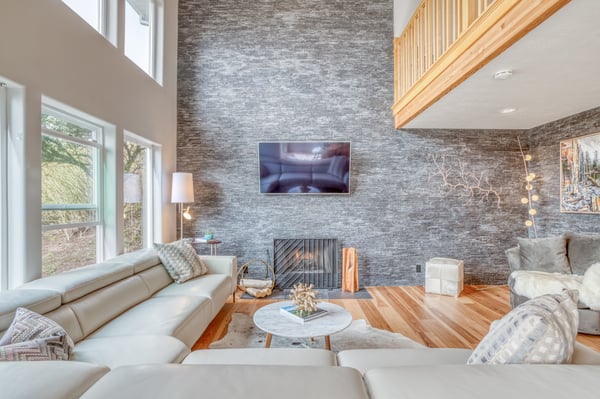 Living Room with a Flat-Screen TV