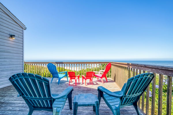 Seating facing the ocean