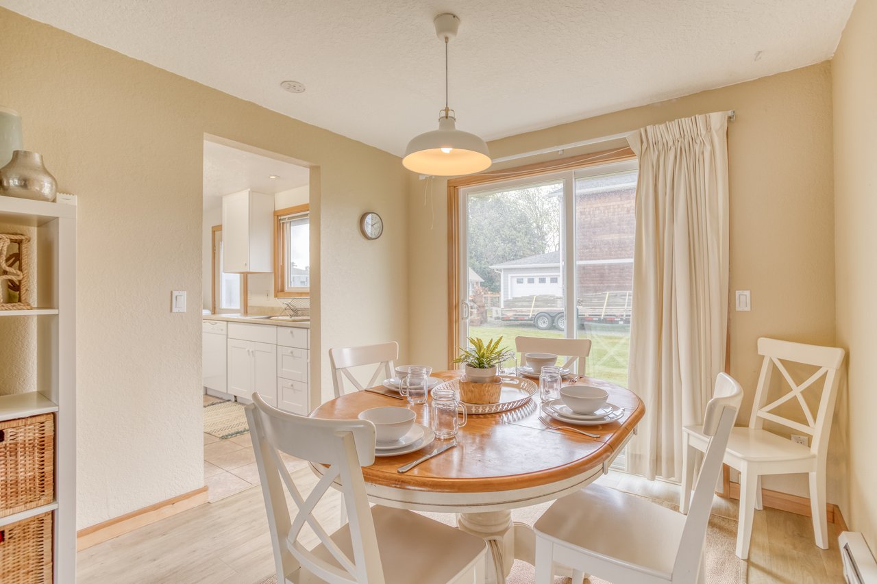 Open Dining Area with a view of the Kitchen