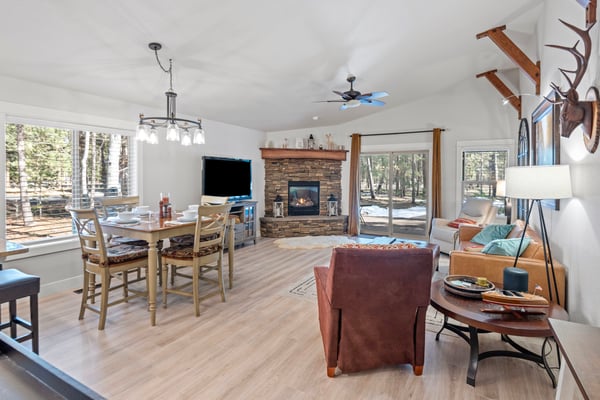 Living Room open to dining area and kitchen