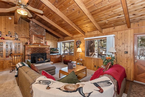 Spacious Living Room with Vaulted Ceilings