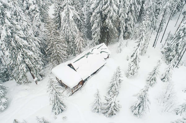 House amidst Snow