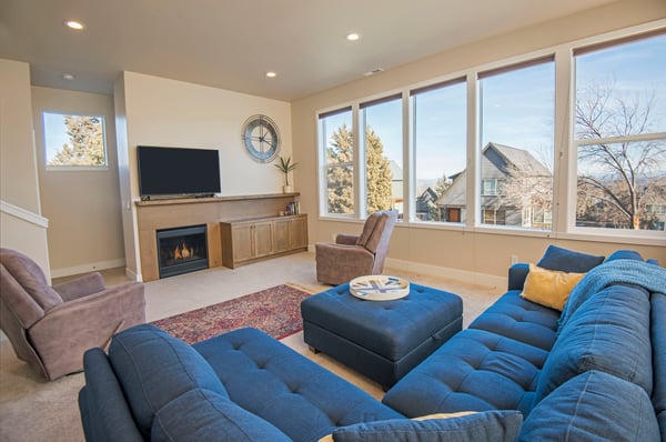 Living Room Seating Area and TV