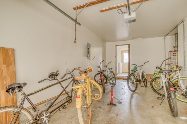 Garage with outdoor recreational activities