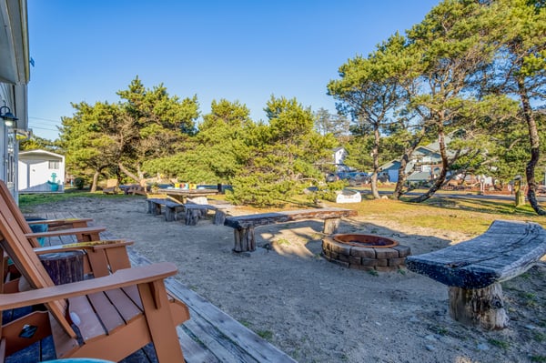 Outside seating with fire pit