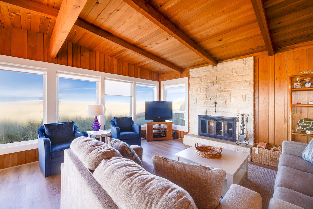 Living Room with a Flat-Screen TV