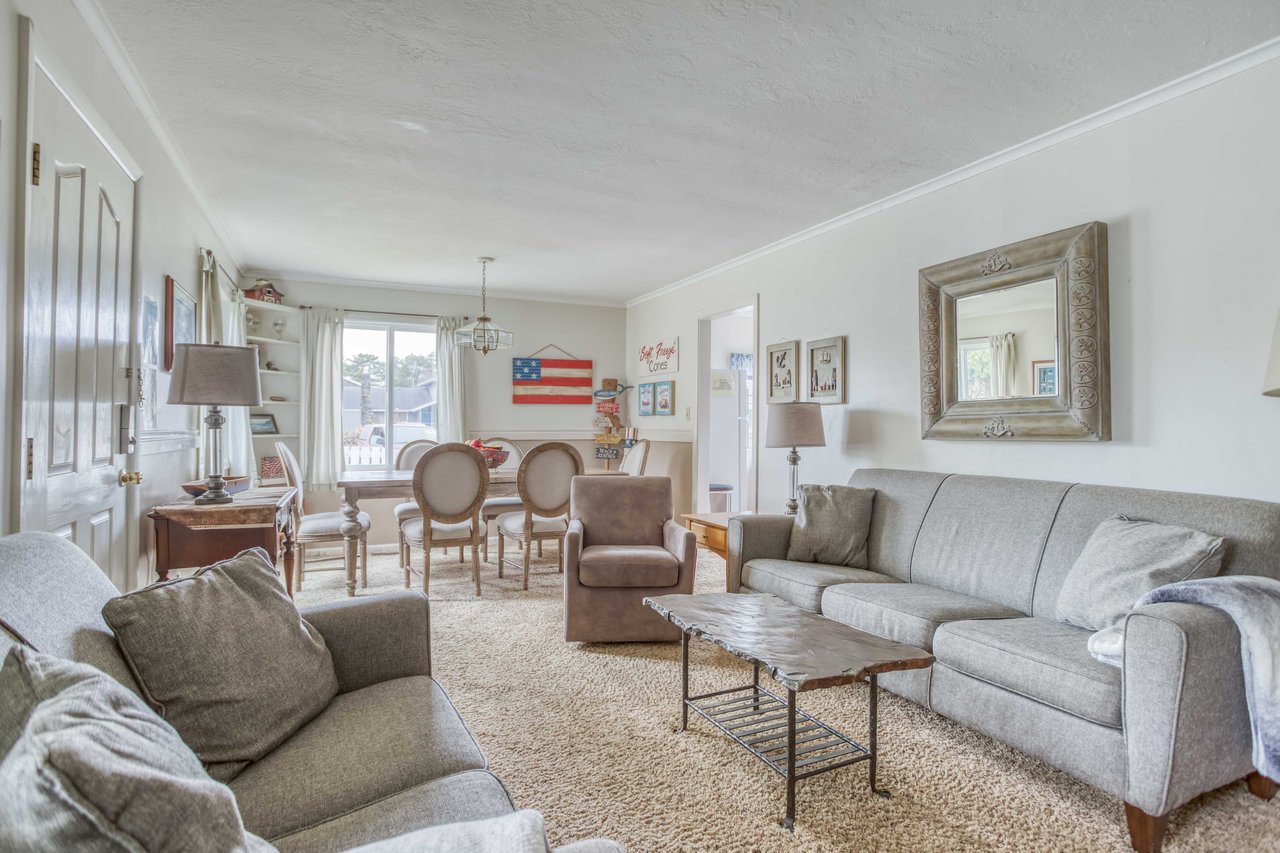 Living room and dining area