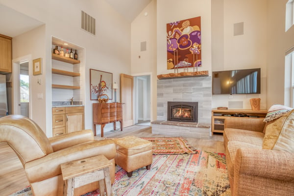 Living room with fireplace