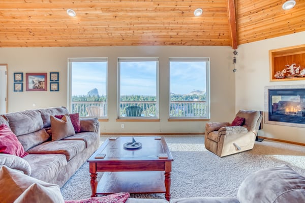 Living Room with Window Views