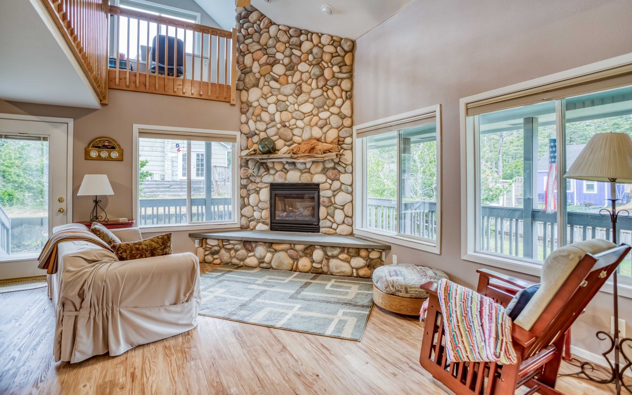 Cozy fireplace in living room