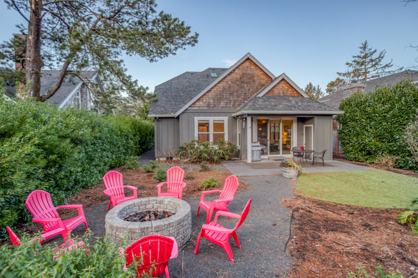 Back Yard view with Fire Pit