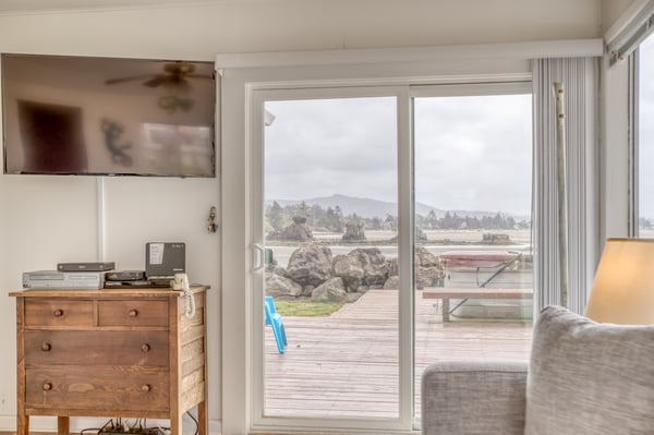 Outdoor Patio with Beach View