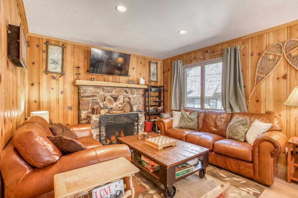 Living Room Seating and Fireplace