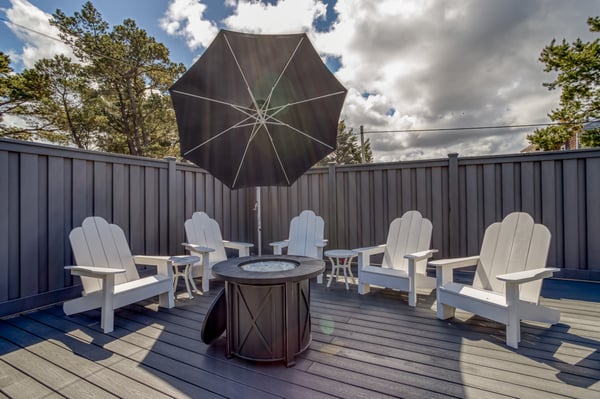 Back Deck space with Fire pit, Seating