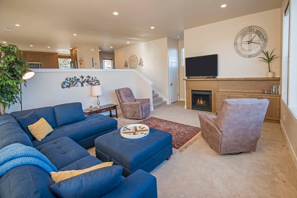 Living Room Seating Area, TV, Fireplace