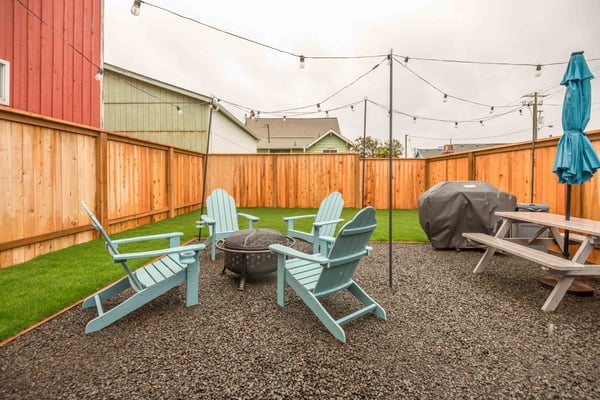 Back Yard Seating With BBQ Grill