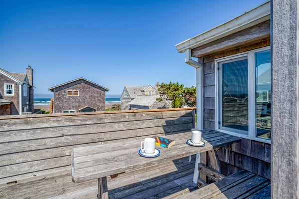 Top Deck with picnic bench style seating