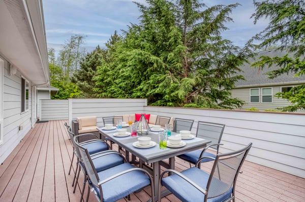 Back Yard Deck seating with views