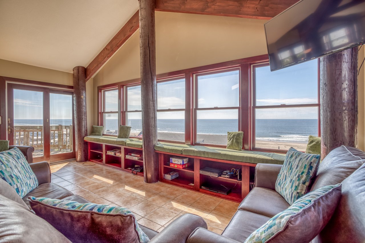 Living room with beach view