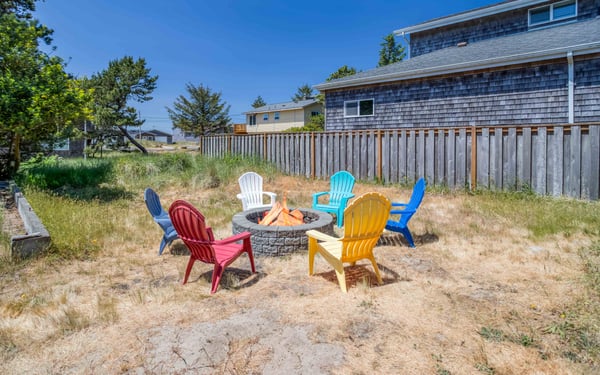 Fire pit area with seating