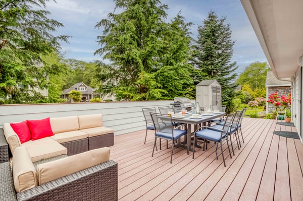 Back Yard Deck seating with space for movement