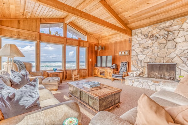 Living Room with Window Views