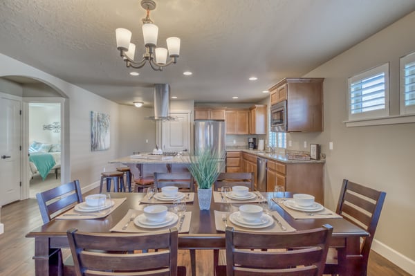 Dining and kitchen area