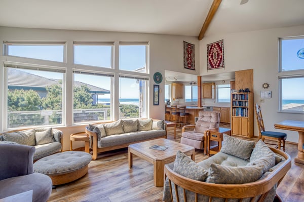 Living Room with large windows and views