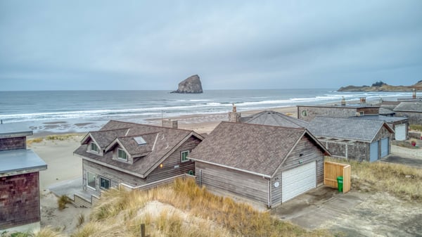 View of the beach from the property