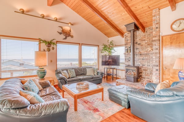 Living Room with a Flat-Screen TV